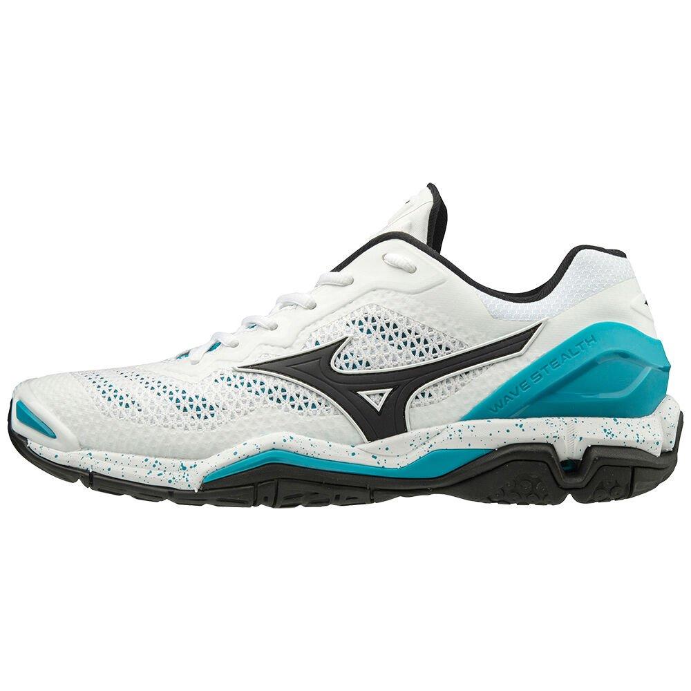 Mizuno Men's Handball Shoes WAVE STEALTH V White/Black/Blue - VHDTYQC-86